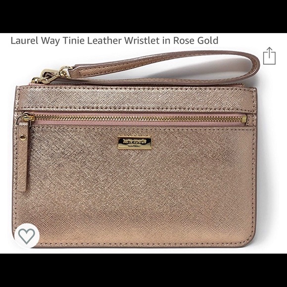 kate spade Handbags - Kate Spade New York Rose Gold Leather Wristlet